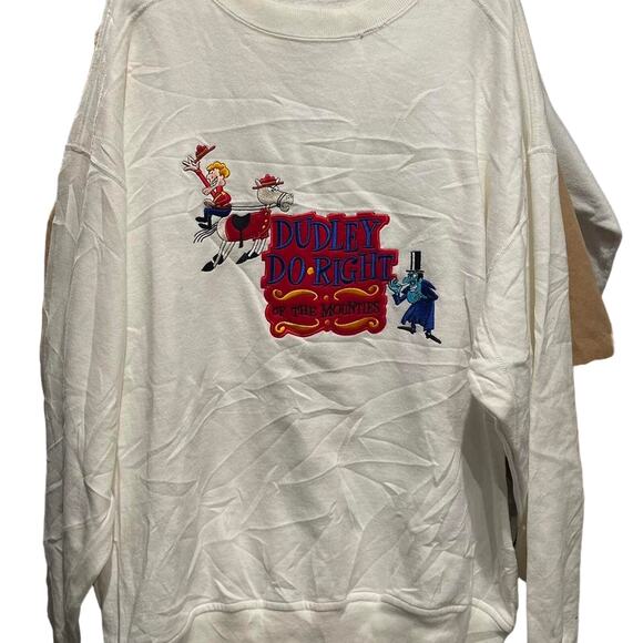 Vintage 90s Dudley Do Right Rocky and Bullwinkle Rare Cartoon Crewneck Adult XL - Picture 1 of 3